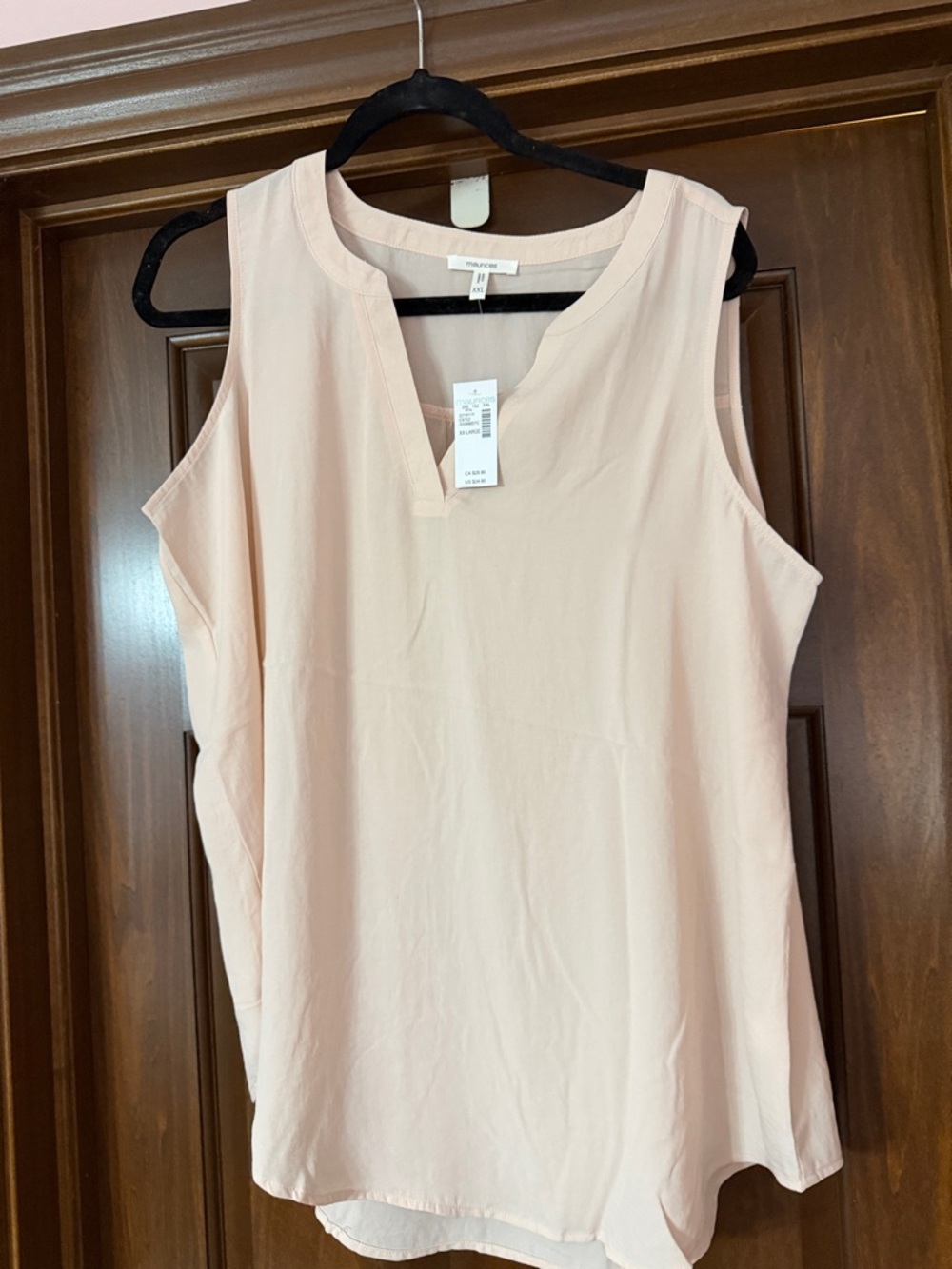 Maurices Pale Blush Pink Notch-Neck Sleeveless Camisole
